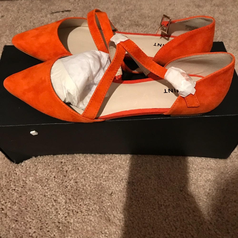 7.5 Brand New strap Orange Shoemint Flats $45